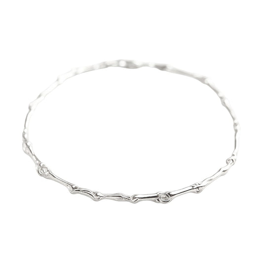 Bracciale maglia bamboo in oro bianco 18kt (750) - 2.30 gr - Oreficeria