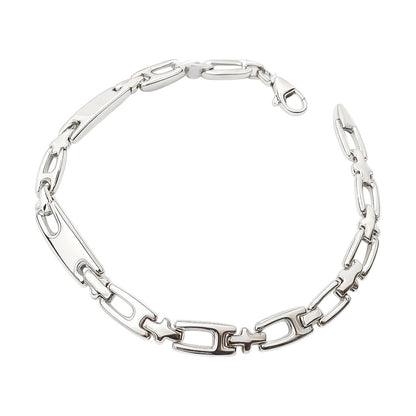 Bracciale piastre lucide in oro bianco 18kt (750) - 9.40 gr - oreficeria