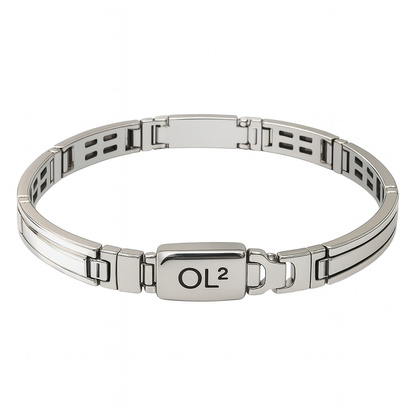 Bracciale con piastre lucide e satinate in oro bianco 18kt (750) - 20.85 gr - oreficeria