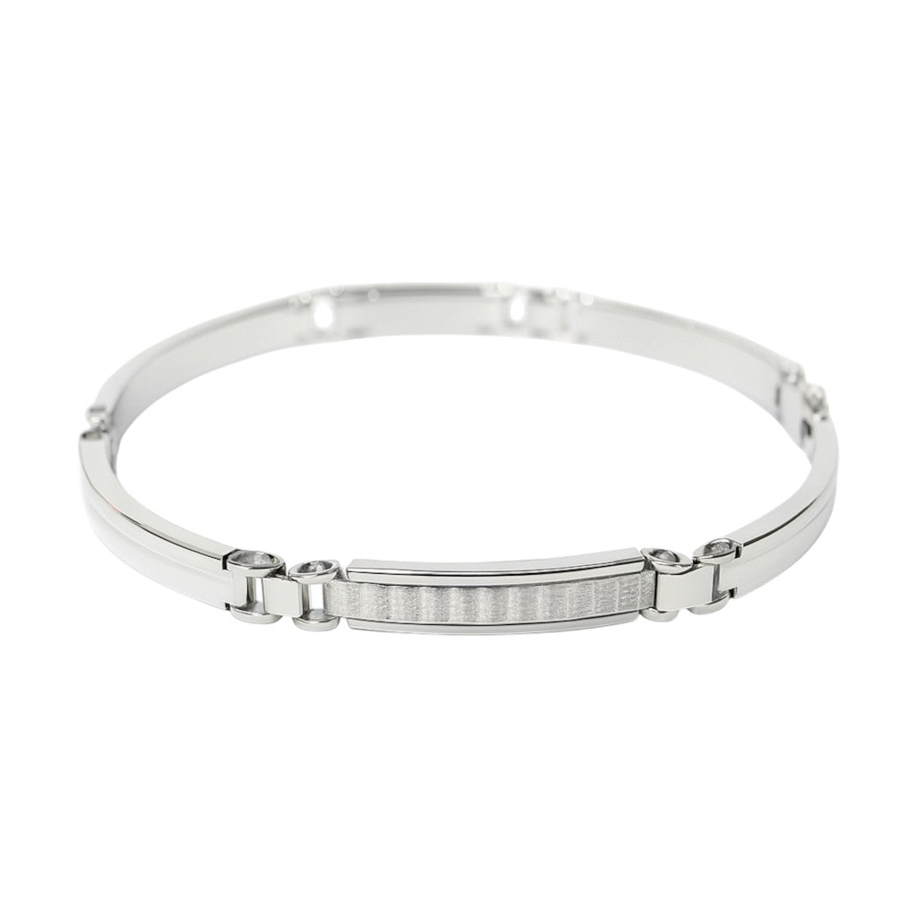 Bracciale piastre rettangolari lucide e satinate in oro 18kt (750) - 8.20 gr - Oreficeria