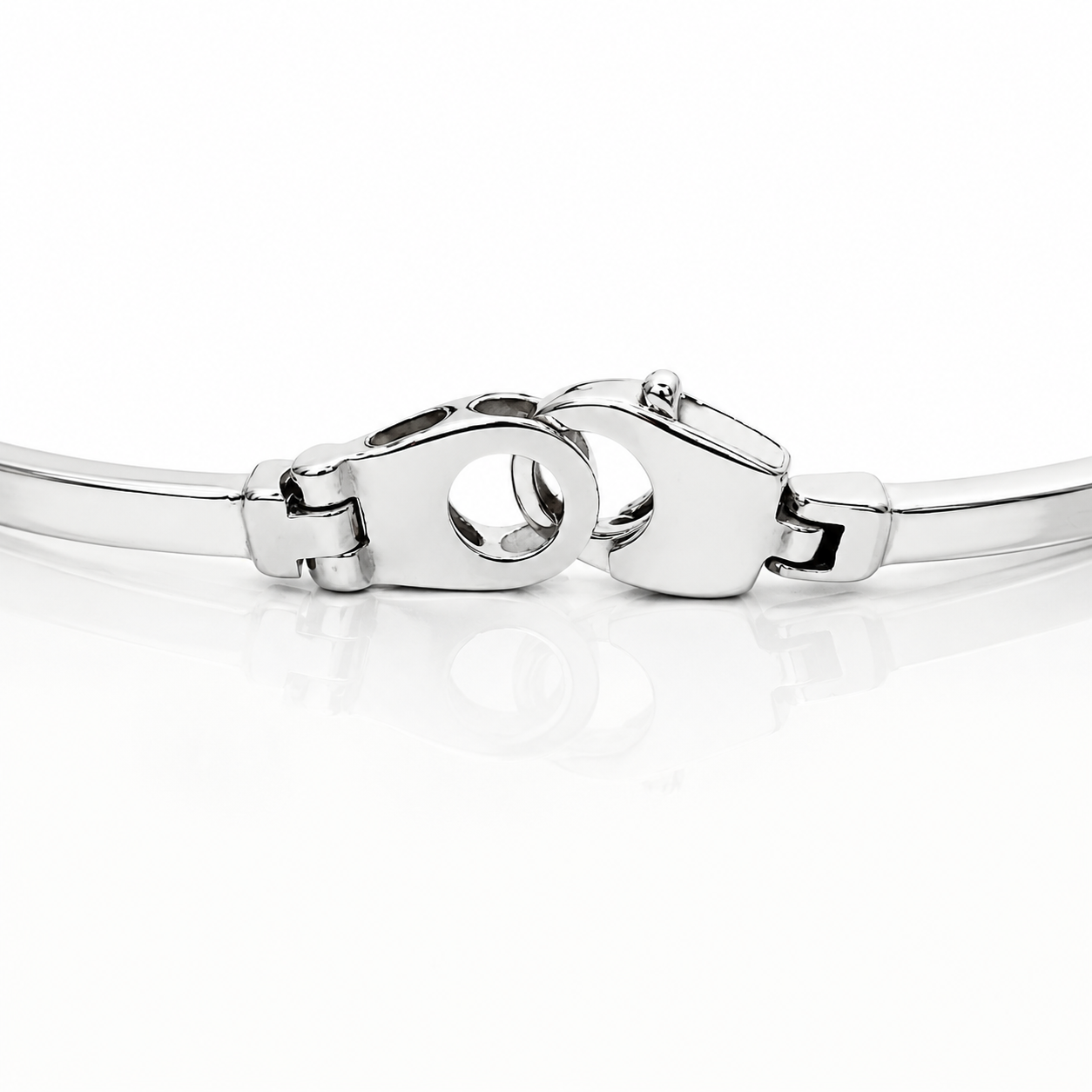 Bracciale piastra lucida e satinata in oro bianco 18kt (750) - 10.8 gr - Oreficeria