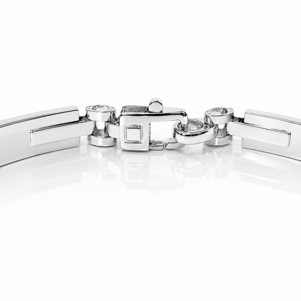 Bracciale piastre lucida e satinata in oro bianco 18kt (750) - 8.65 gr  - oreficeria