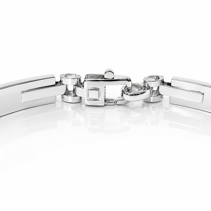 Bracciale piastre lucida e satinata in oro bianco 18kt (750) - 8.65 gr  - oreficeria