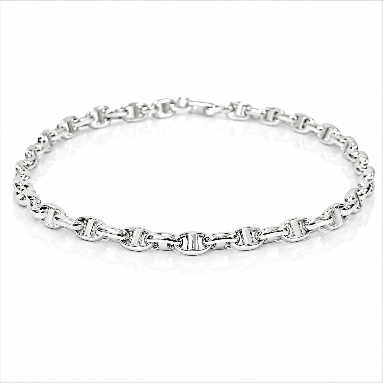 Bracciale maglia marinara in oro bianco 18kt (750) - 3.7 gr - Oreficeria