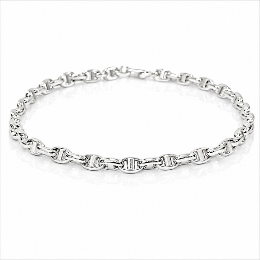 Bracciale maglia marinara in oro bianco 18kt (750) - 3.7 gr - Oreficeria