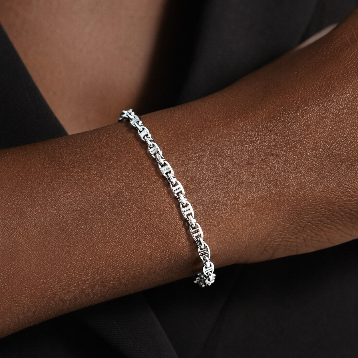 Bracciale maglia marinara in oro bianco 18kt (750) - 3.7 gr - Oreficeria