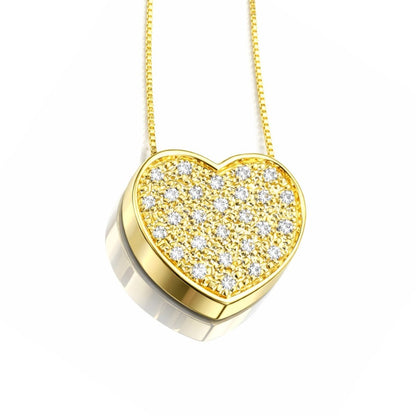 Collana con pendente cuore con diamanti ct 0,30 in oro giallo 18kt (750)