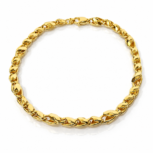 Bracciale maglia piastra bombata in oro giallo 18kt (750) - 5.70 gr - Oreficeria