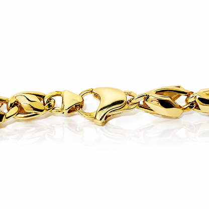 Bracciale maglia piastra bombata in oro giallo 18kt (750) - 5.70 gr - Oreficeria