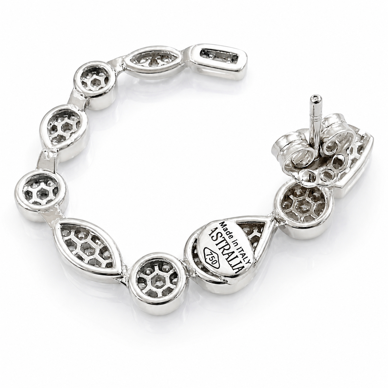 Orecchini Astralia semicerchio con diamanti ct 1,28 in oro bianco 18kt (750)