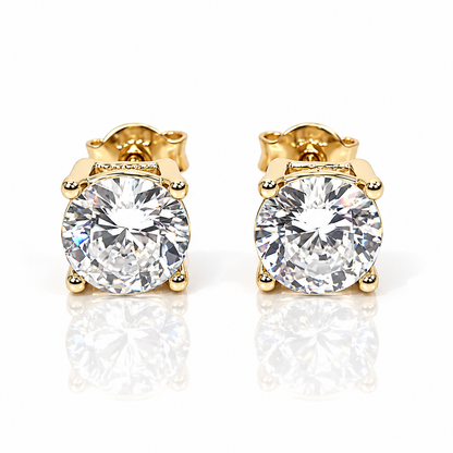 Orecchini punto luce a filo con diamanti ct 0,10 in oro giallo 18Kt (750)