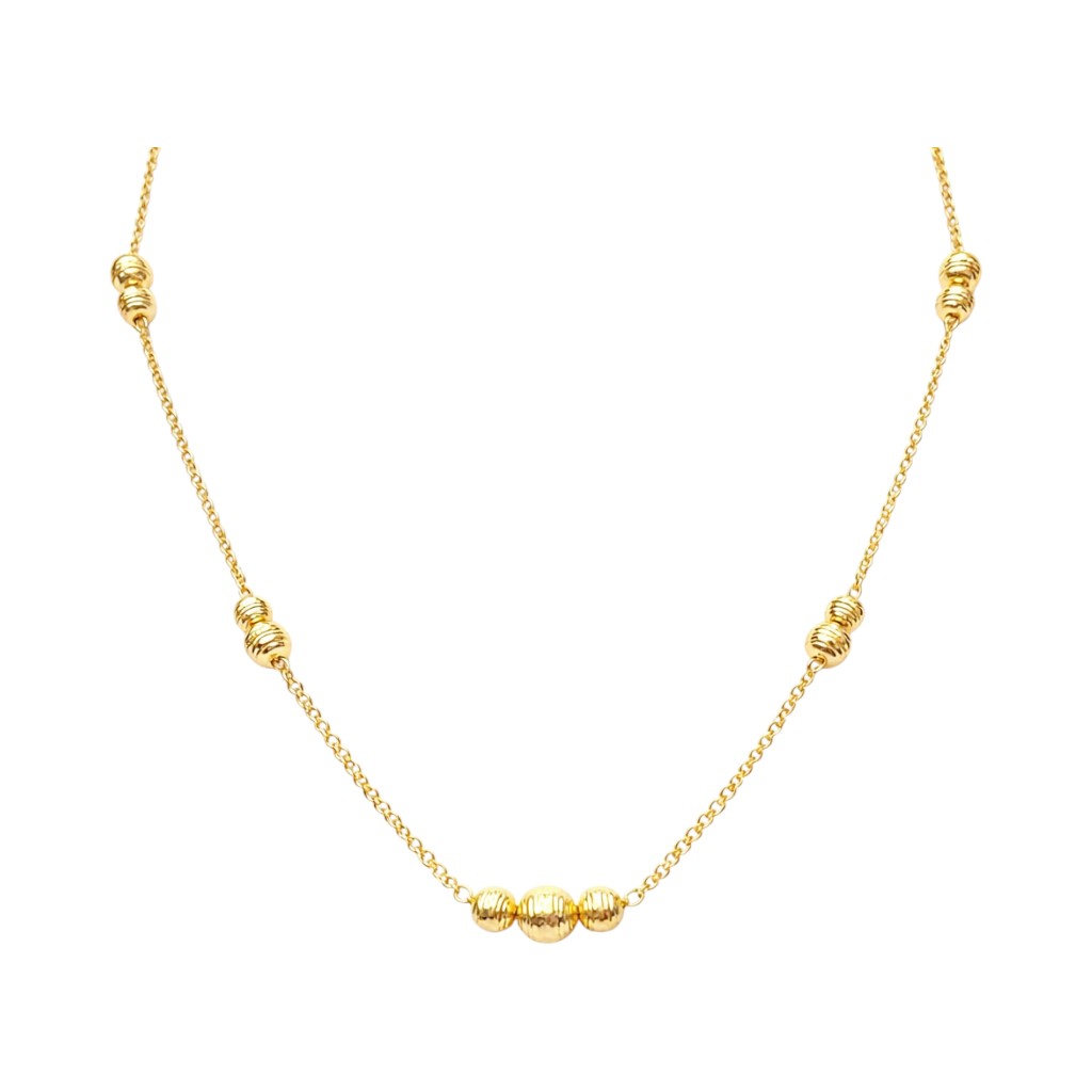 Collana con sfere sfacettatte in oro giallo 18kt (750) - 5.65 gr - Oreficeria
