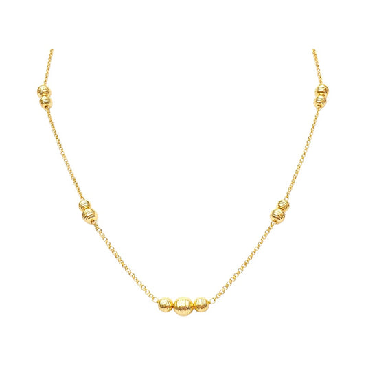 Collana con sfere sfacettatte in oro giallo 18kt (750) - 5.65 gr - Oreficeria