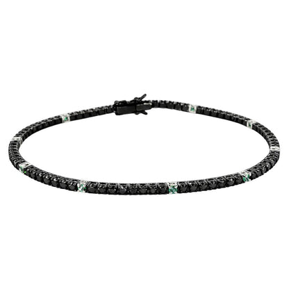 Bracciale Tennis Astralia con Smeraldi 0,28 ct e Diamanti neri 2,17 ct in oro bianco 18kt (750)