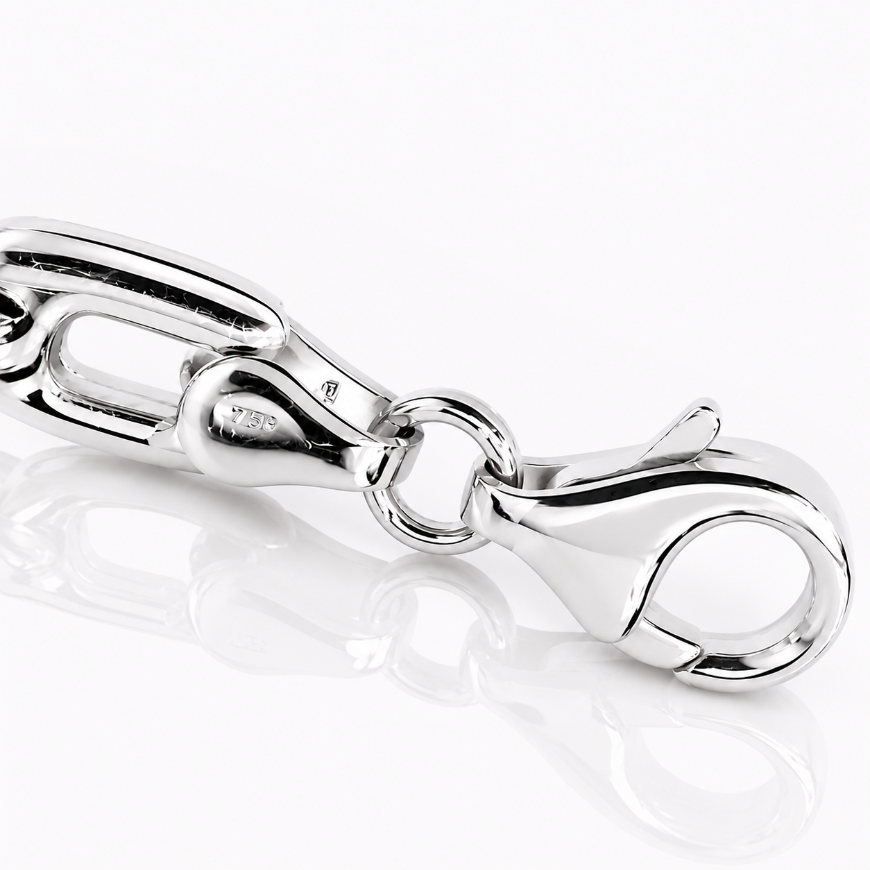Bracciale piastre lucide in oro bianco 18kt (750) - 9.40 gr - oreficeria