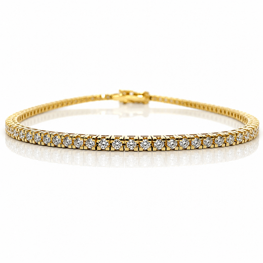 Bracciale Tennis con diamanti ct 2,44 in oro giallo 18kt (750)