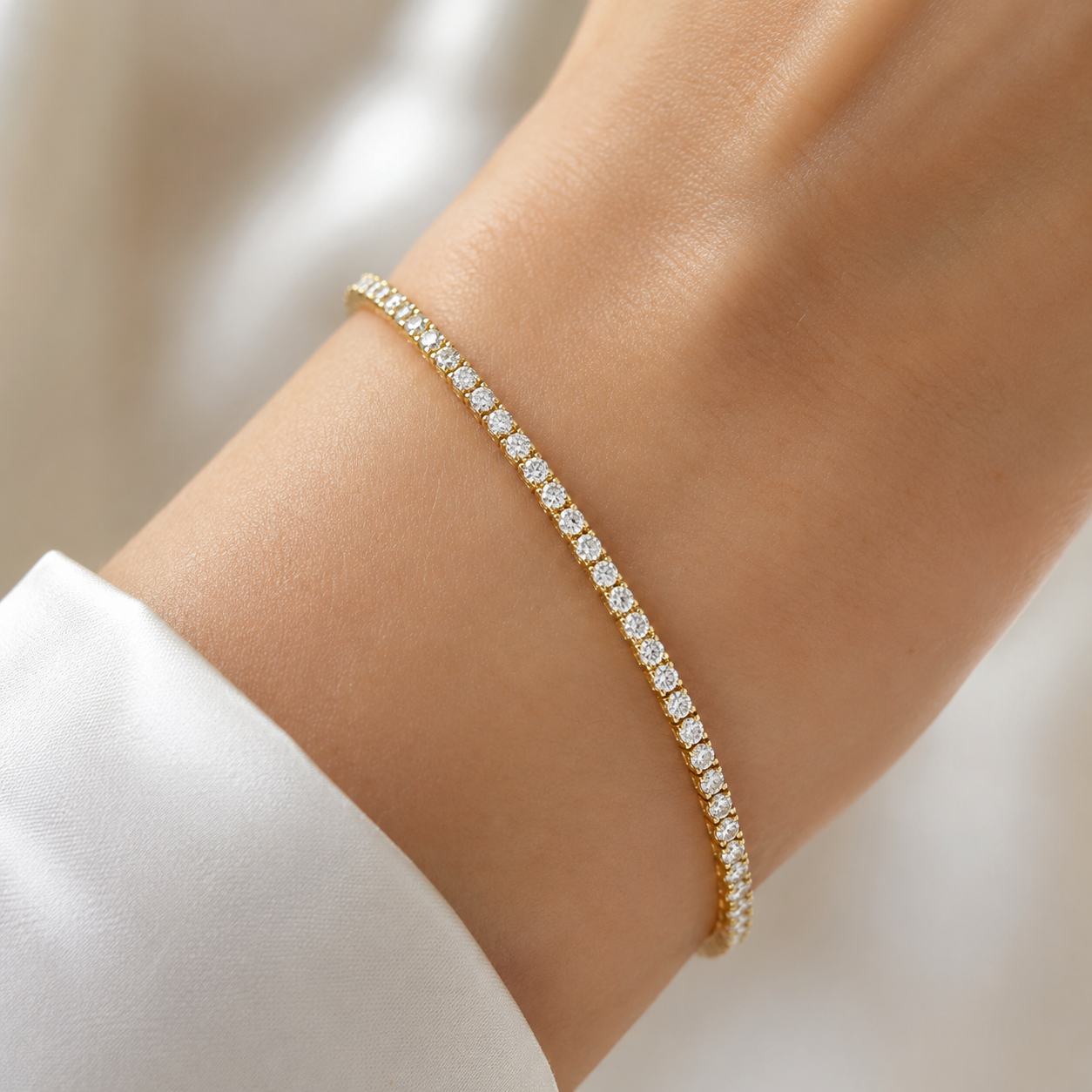 Bracciale Tennis con diamanti ct 2,44 in oro giallo 18kt (750)