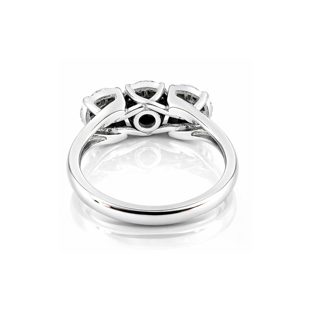 Anello trilogy magic con diamanti 0,93 ct in oro bianco 18kt (750)