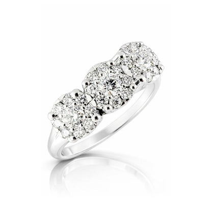 Anello trilogy magic con diamanti 0,93 ct in oro bianco 18kt (750)