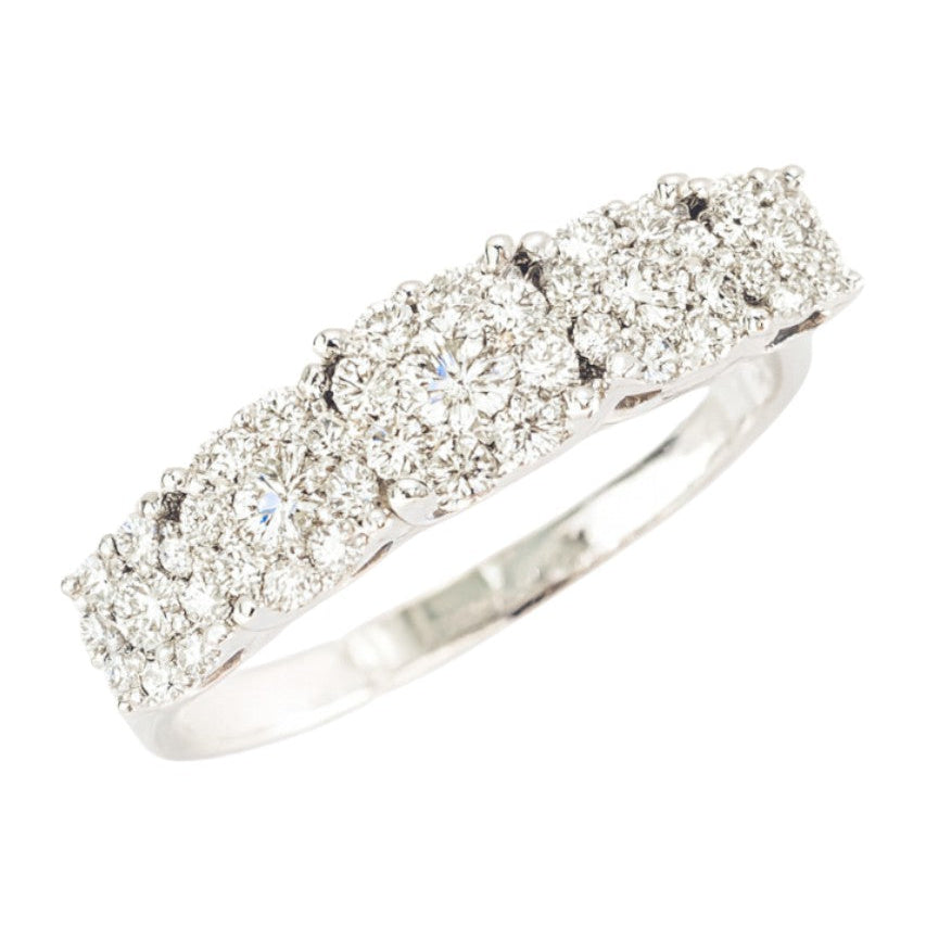 Anello veretta magic in Oro Bianco 18 k con diamanti 0,45 ct