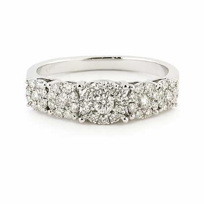 Anello veretta magic in Oro Bianco 18 k con diamanti 0,45 ct