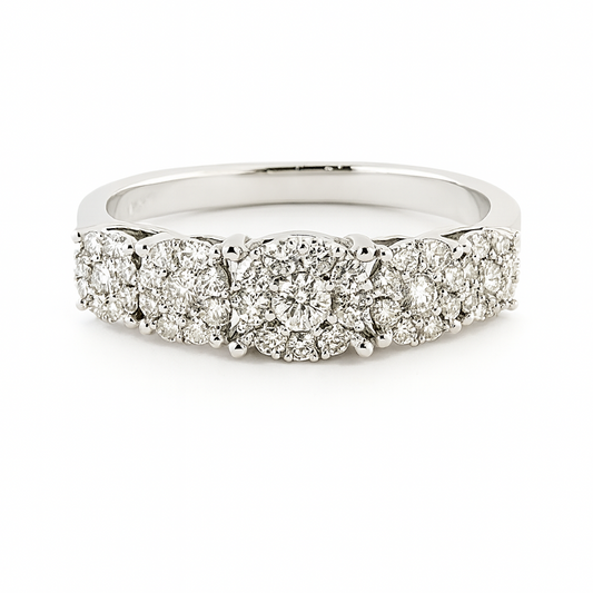 Anello veretta magic in Oro Bianco 18 k con diamanti 0,45 ct