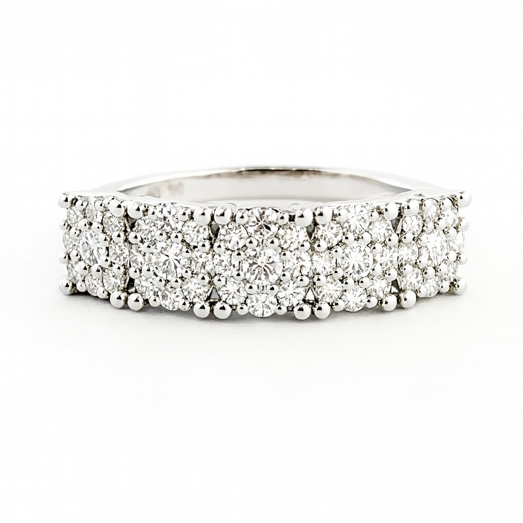 Anello veretta  magic  con diamanti 0,40 ct in Oro Bianco 18 kt (750)