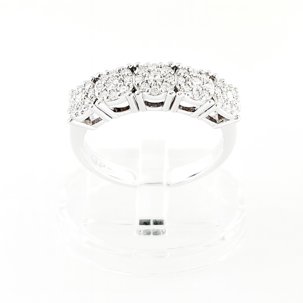 Anello veretta  magic  con diamanti 0,40 ct in Oro Bianco 18 kt (750)