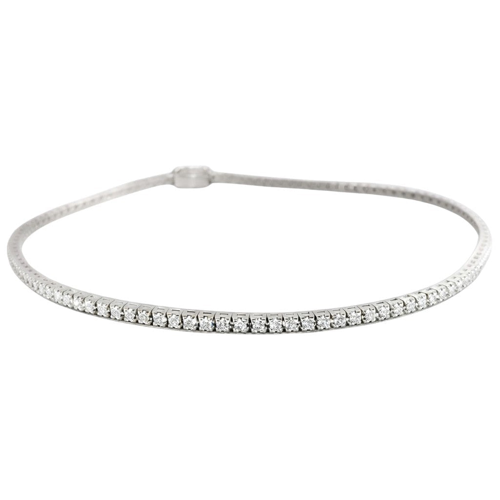 Bracciale Tennis con Diamanti Bianchi 0.60 - 20 cm - ct in oro bianco 18Kt (750)