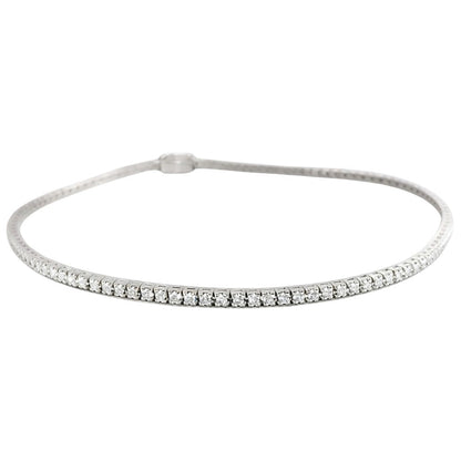Bracciale Tennis con Diamanti Bianchi 0.60 - 20 cm - ct in oro bianco 18Kt (750)