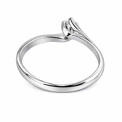 Anello solitario Valentino con Diamante ct 0,10  in oro bianco 18kt (750)