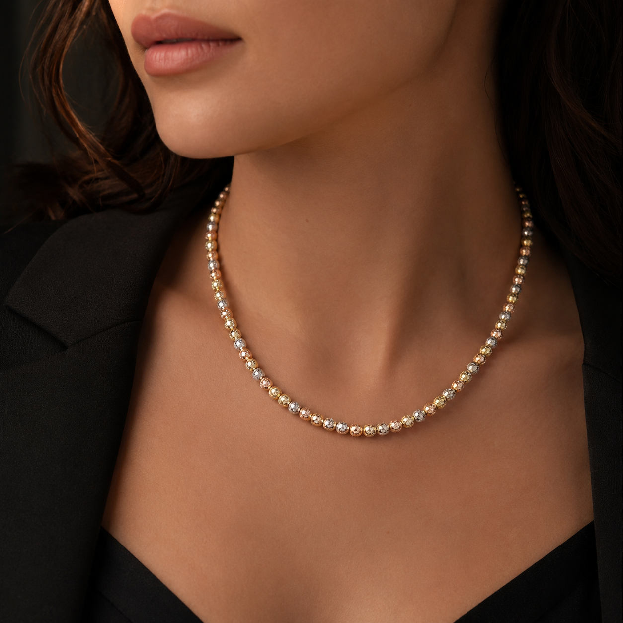 Collier milleluci in oro giallo, rosa e bianco 18kt (750) - 9.60gr - Oreficeria