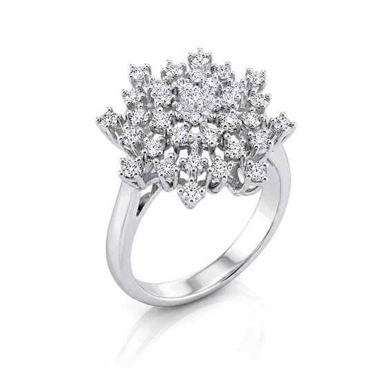 Anello florence con diamanti ct 0,90 in oro bianco 18kt (750)