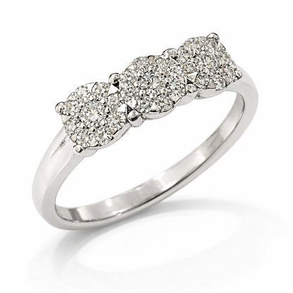Anello trilogy magic con Diamanti ct 0,57 in oro bianco 18Kt (750)