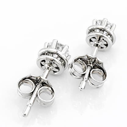 Orecchini punto luce Tiffany con Diamanti 0,50 ct in oro bianco 18Kt (750)