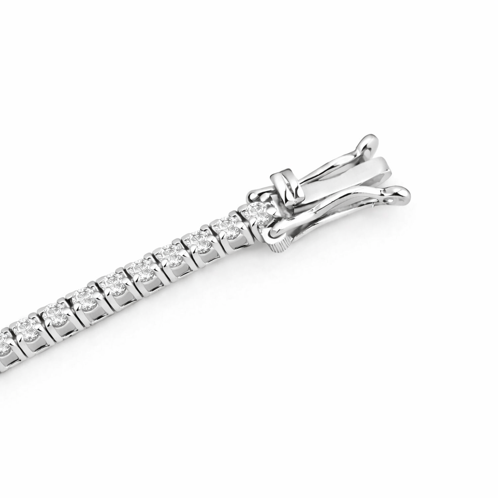 Bracciale tennis con diamanti bianchi Ct 3,10 - 17 cm - in oro bianco 18kt (750)