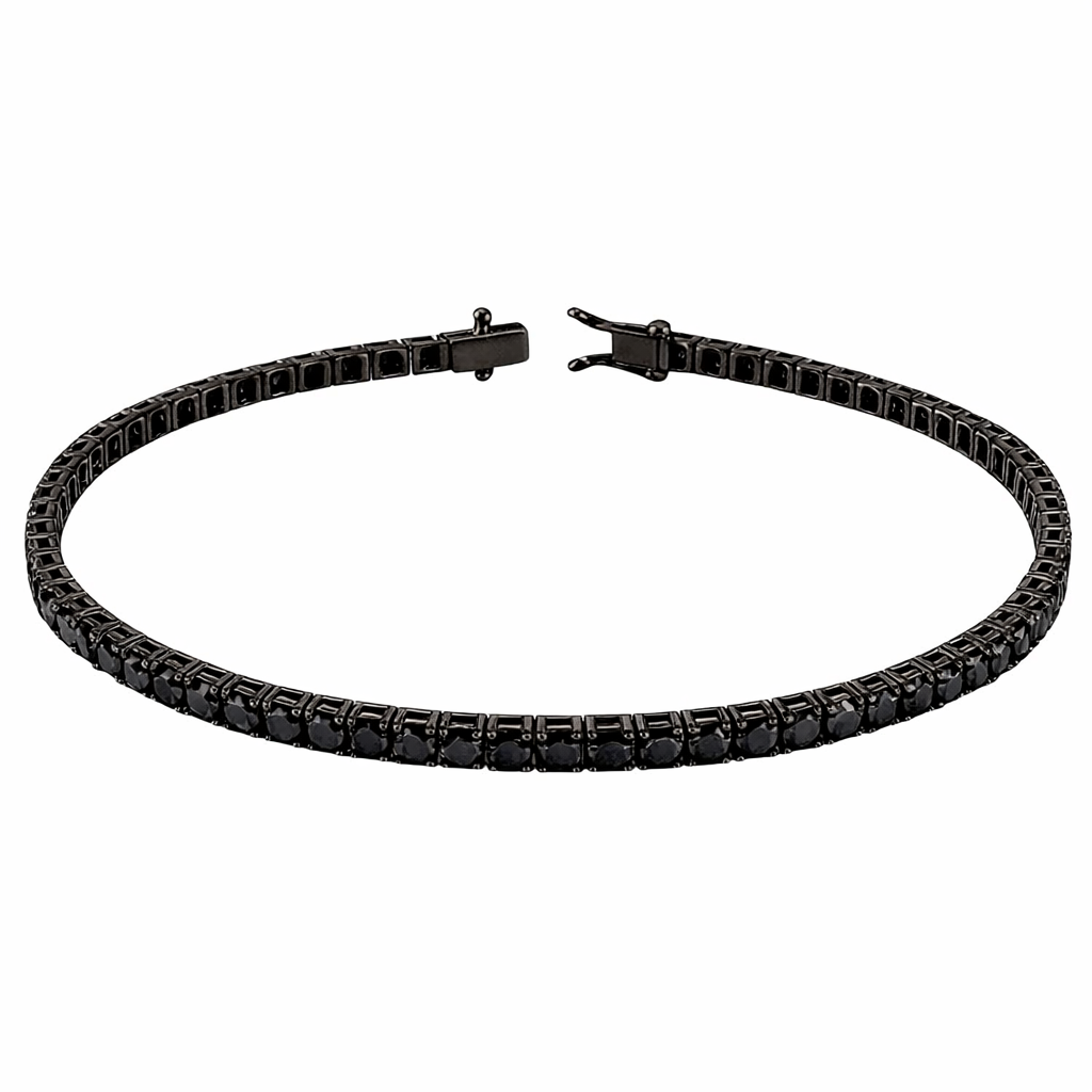 Bracciale Tennis con Diamante ct 5,35 - 21cm - in oro bianco brunito 18kt (750)