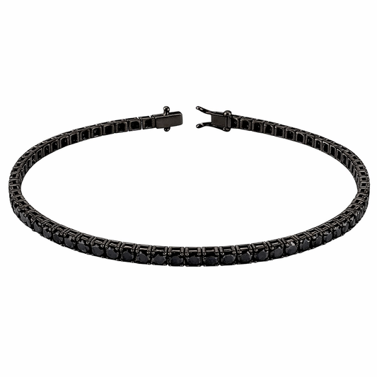 Bracciale Tennis con Diamante ct 5,35 - 21cm - in oro bianco brunito 18kt (750)