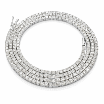 Collana Tennis con diamanti ct 5,35 in oro bianco 18Kt (750) - 50 cm - Certificato Gem Tech