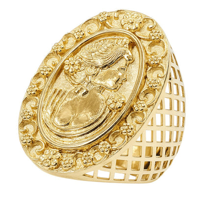 Anello vintage fascia larga schiava Oro 18kt - Oreficeria