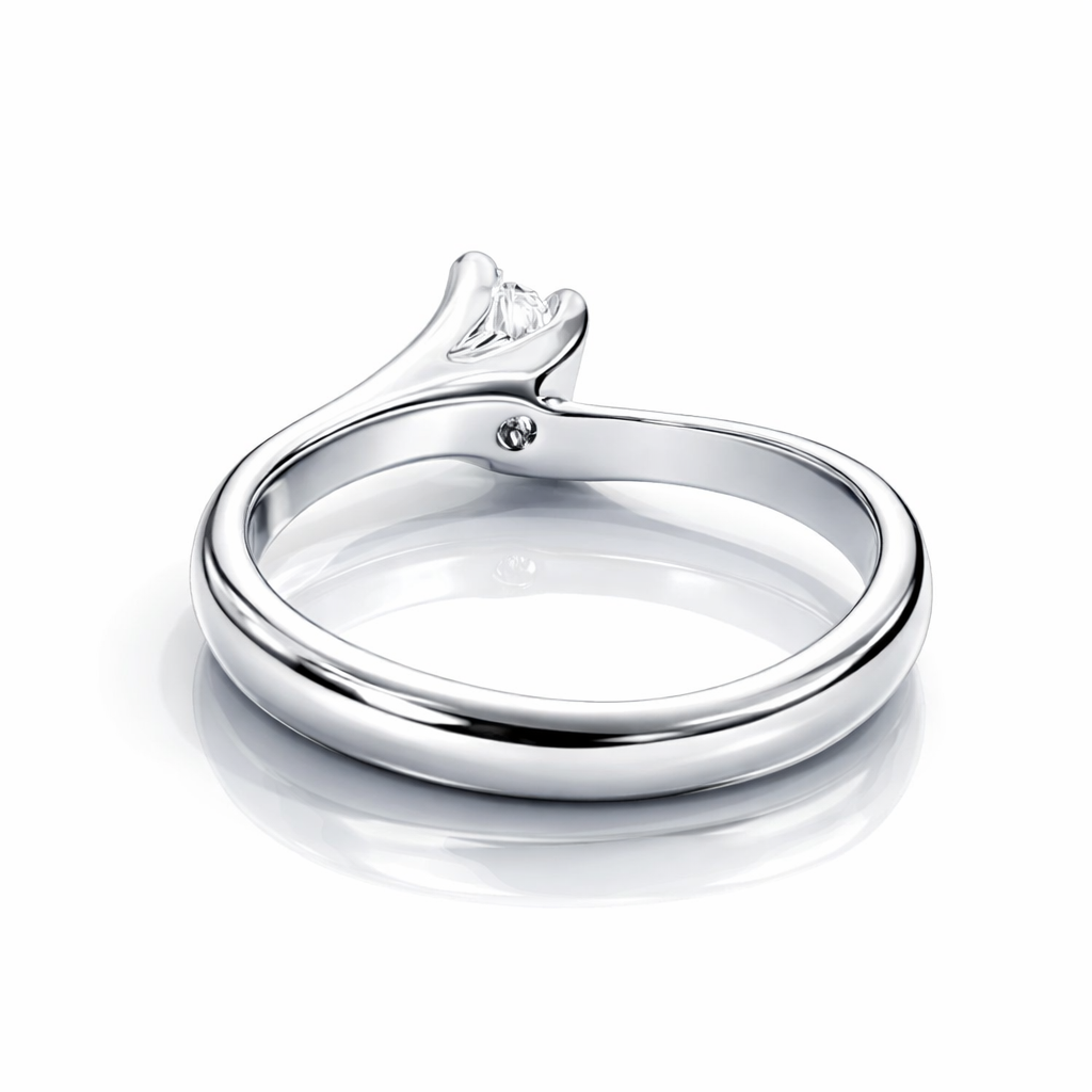 Anello solitario modello Valentino con diamanti ct 0,30 in oro bianco 18kt (750)