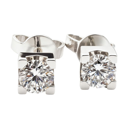 Orecchini punto luce con diamanti 0,70 ct in oro bianco 18kt (750)