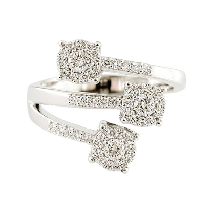 Anello Trilogy magic in Oro Bianco 18 k con Diamanti ct 0,49