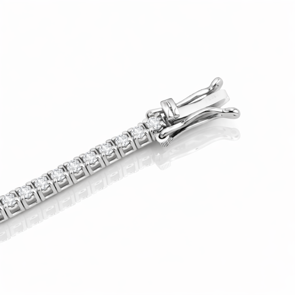 Bracciale tennis con diamanti bianchi Ct 1,02 - 17 cm - in oro bianco 18kt (750)