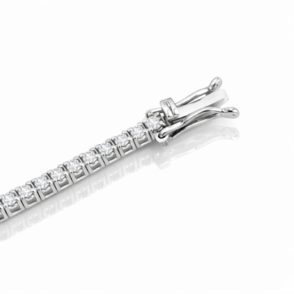 Bracciale tennis con diamanti bianchi Ct 1,02 - 17 cm - in oro bianco 18kt (750)