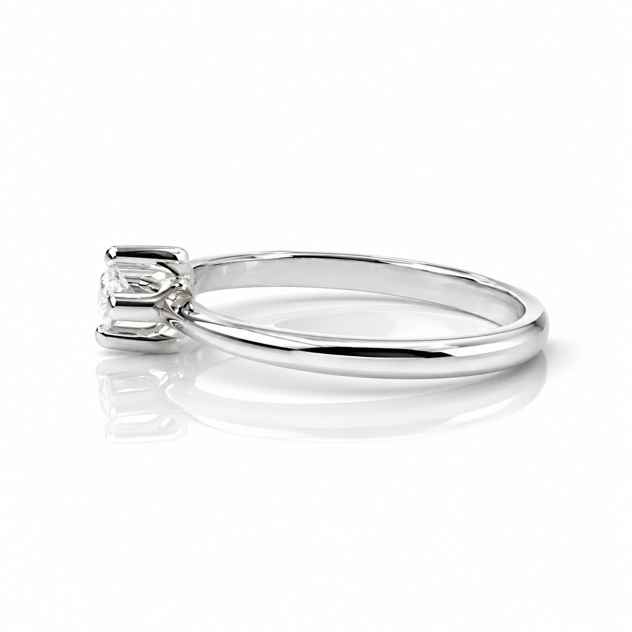 Anello solitario "Baby" diamante ct 0,02 in oro bianco 18kt (750)