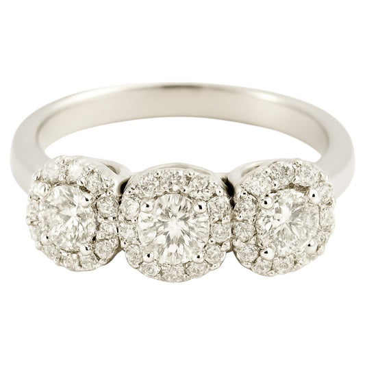 Anello trilogy magic in oro bianco 18K con diamanti 0,93 ct