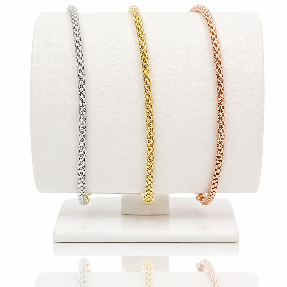 Bracciale 3 fili maglia coreana in oro 18kt (750) - 6.35gr - Oreficeria