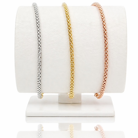 Bracciale 3 fili maglia coreana in Oro 18kt (750) - 12gr - Oreficeria