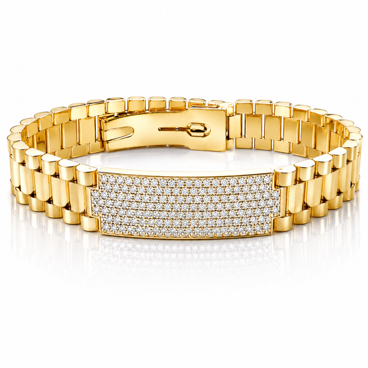 Bracciale modello jubilee diamanti ct 2,45 in oro giallo 18kt (750) certificato GEM TECH